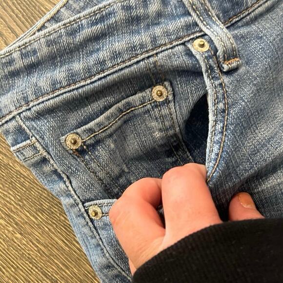 Levi's Womens 521 Too Super Low Boot Cut Jeans Denim Medium Wash Blue Size 9 - Picture 7 of 11